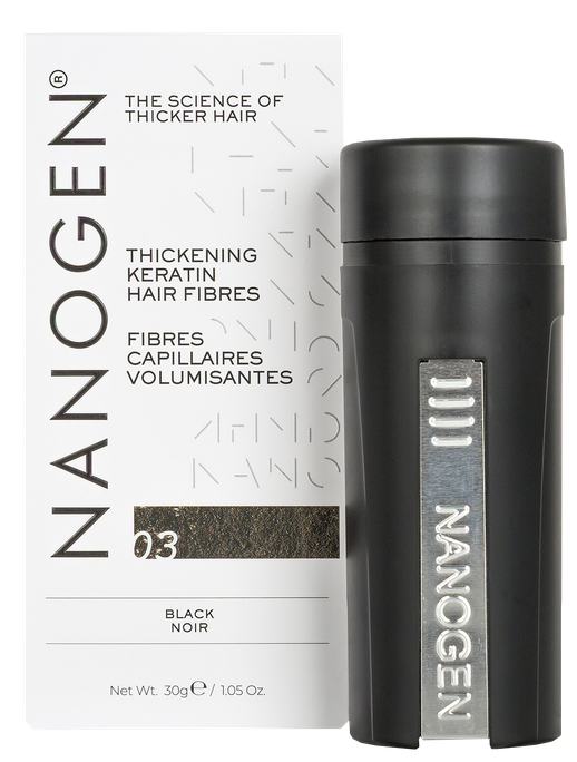NANOGEN Keratin Black matu sabiezinošas šķiedras, 30 g