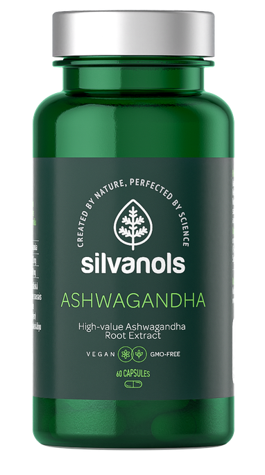 SILVANOLS Ashwagandha 60 kapsulu iepakojums