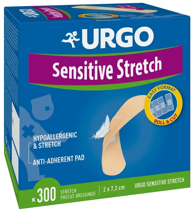 URGO Sensitive Stretch elastīgais plāksteri 300 gab.
