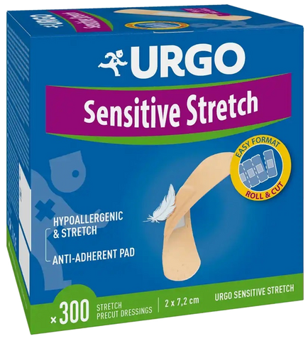 URGO Sensitive Stretch elastīgais plāksteri 300 gab.