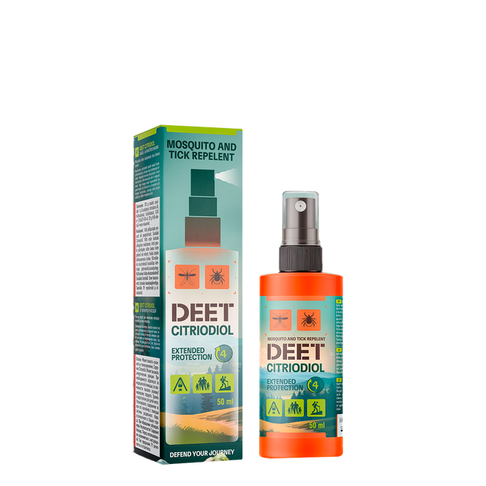 DEET un Citriodiol sprejs pret ērču un odu iedarbības: 50 ml