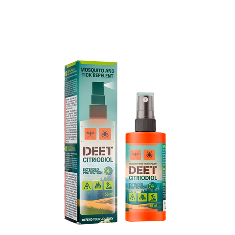 DEET un Citriodiol sprejs pret ērču un odu iedarbības: 50 ml