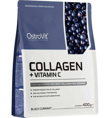 OSTROVIT Collagen+VitaminC Melnas ābeles smaķis, pulveris 400 g