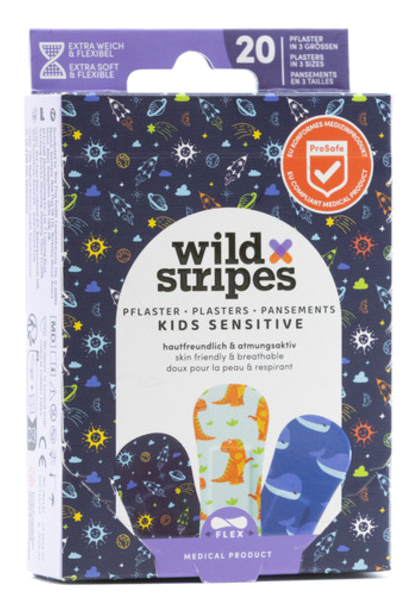 WILD STRIPES Kids Sensitive Space pārsēji 20 gab. — Kosmiskā aizsardzība