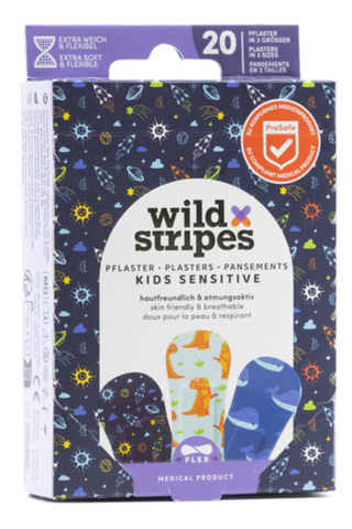 WILD STRIPES Kids Sensitive Space pārsēji 20 gab. — Kosmiskā aizsardzība
