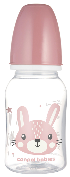 CANPOL BABIES pudelīte Cute Animals rozā krāsā, 120 ml