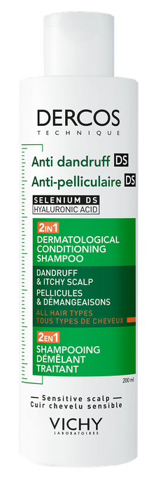 VICHY Dercos 2 savienības šampūns-balzams pret blaugznām, 200 ml