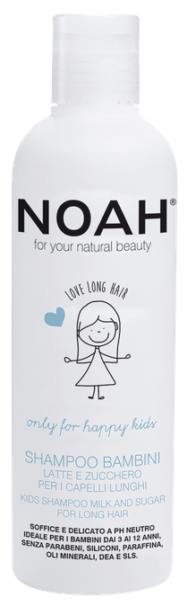 NOAH Kids Milk & Sugar šampūns gariem matiem, 250 ml